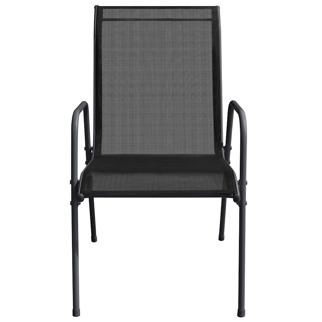 Garden Chair | Set of 2 | Black and anthracite | Steel and Textilene