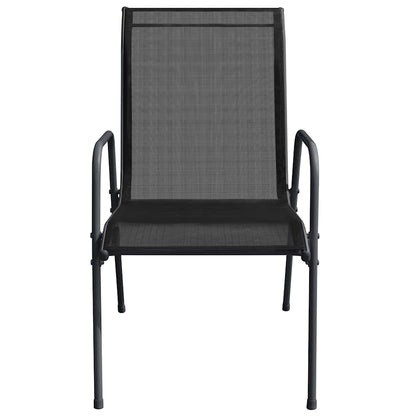 Garden Chair | Set of 2 | Black and anthracite | Steel and Textilene