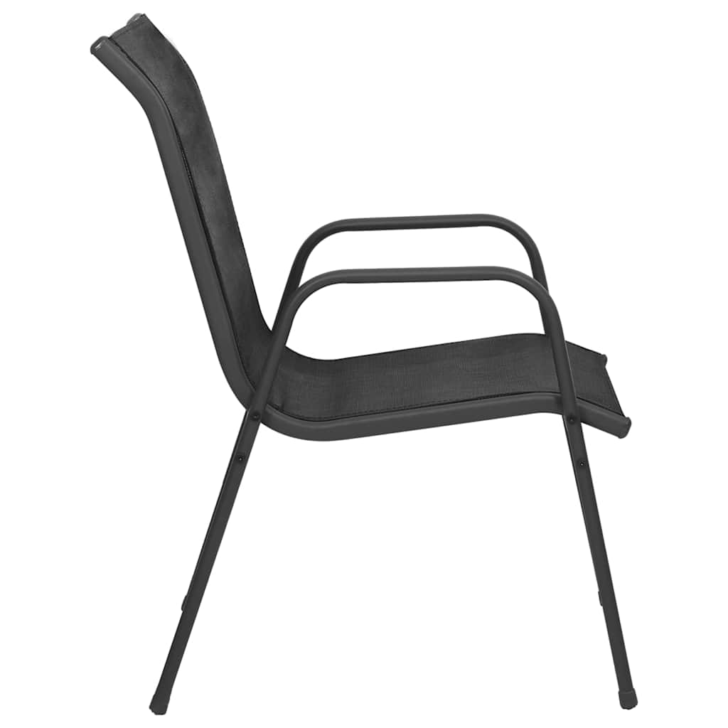 Garden Chair | Set of 2 | Black and anthracite | Steel and Textilene