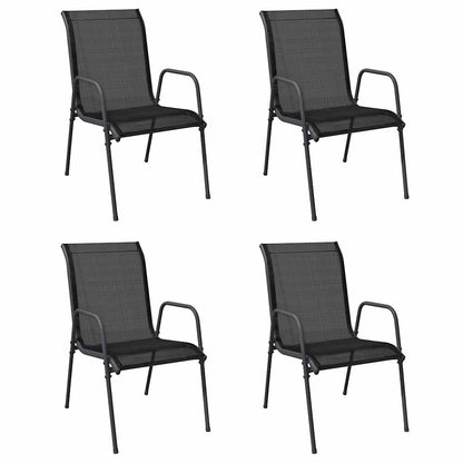 Garden Chairs 4 pcs Steel and Textilene Black
