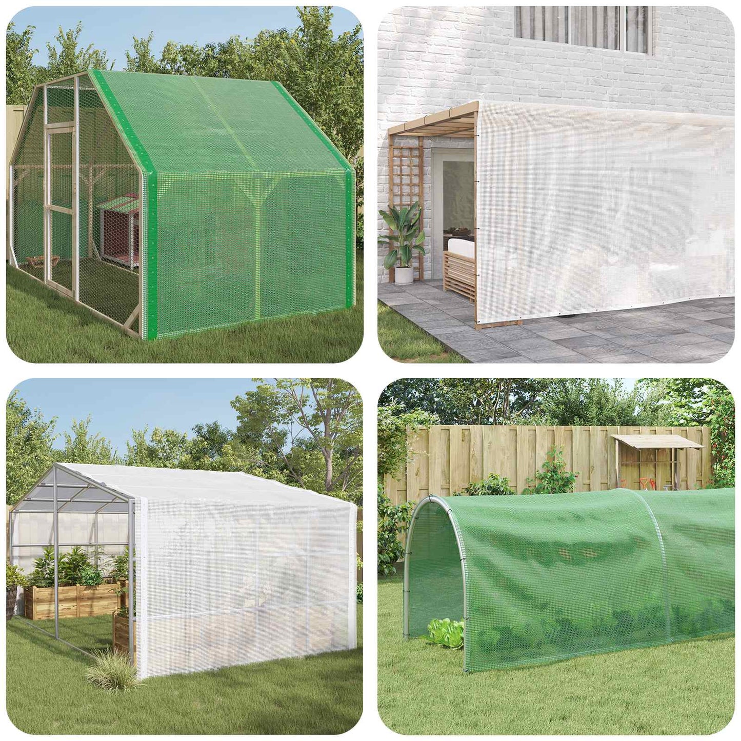 Leno Tarpaulins 2 pcs 260 g/m² 2x6 m White