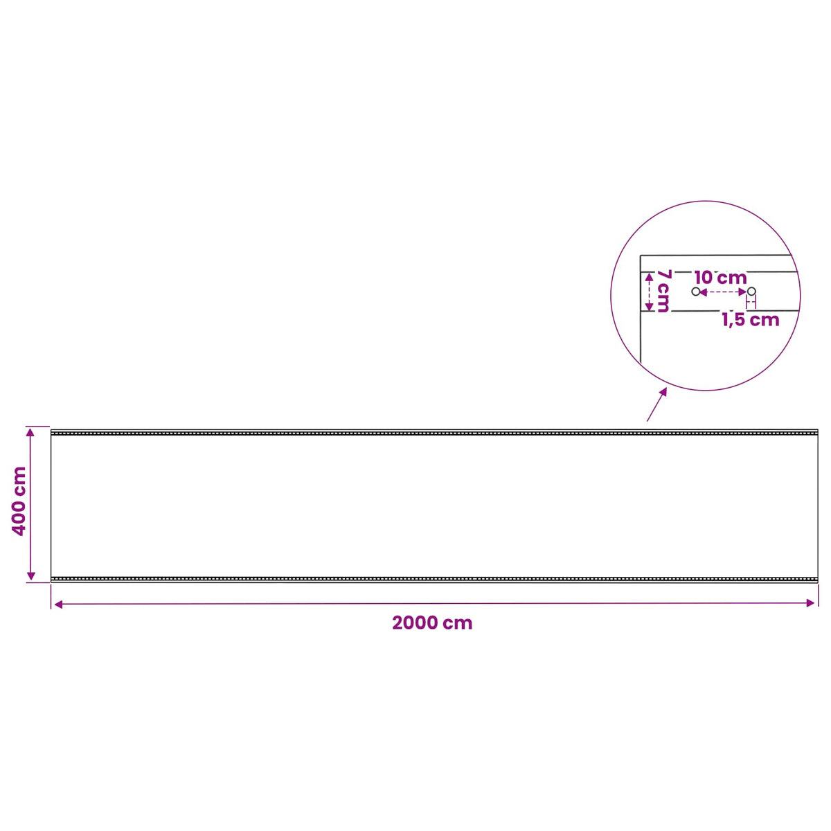 Leno Tarpaulins 2 pcs 260 g/m² 4x20 m White