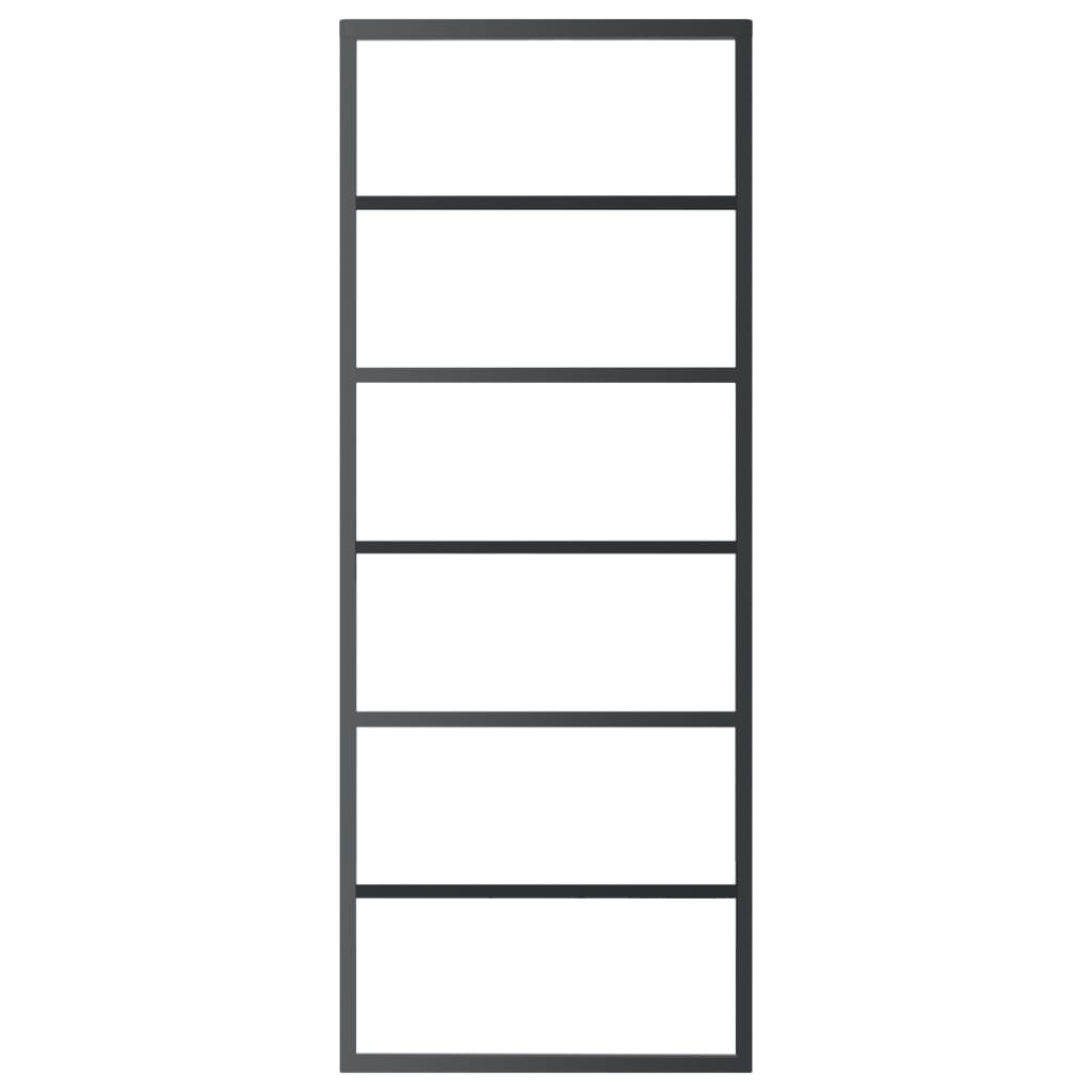 Sliding Door with Hardware Set ESG Glass&Aluminium 76x205 cm