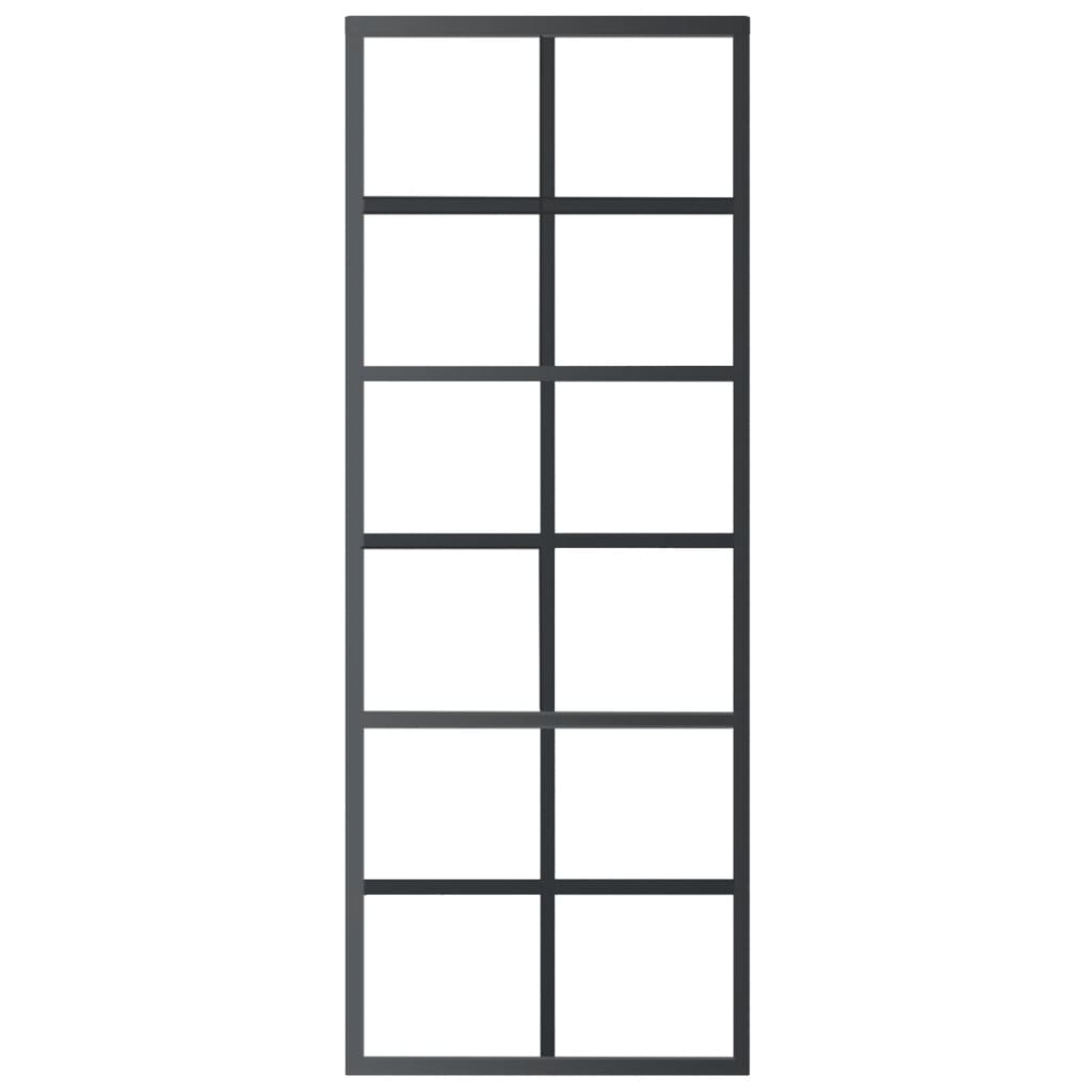 Sliding Door with Hardware Set ESG Glass&Aluminium 76x205 cm