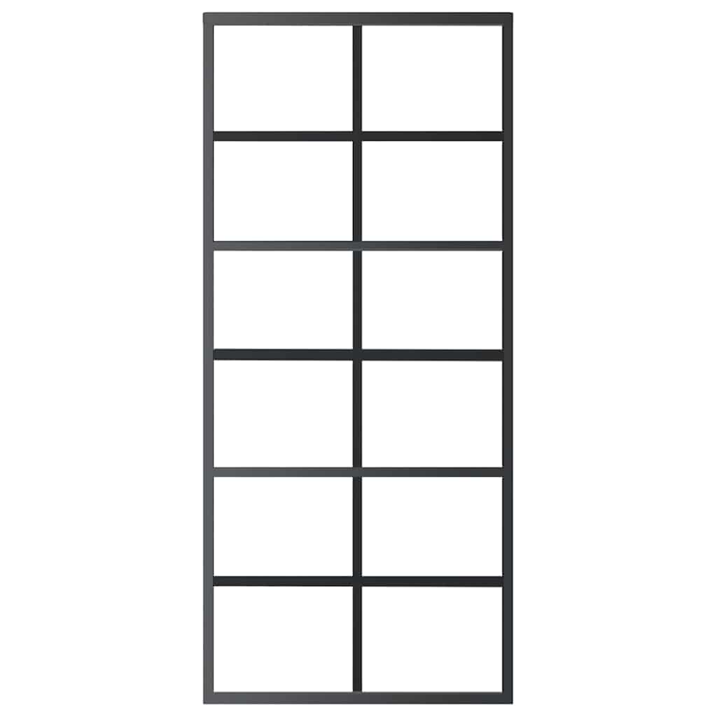 Sliding Door with Hardware Set ESG Glass&Aluminium 90x205 cm