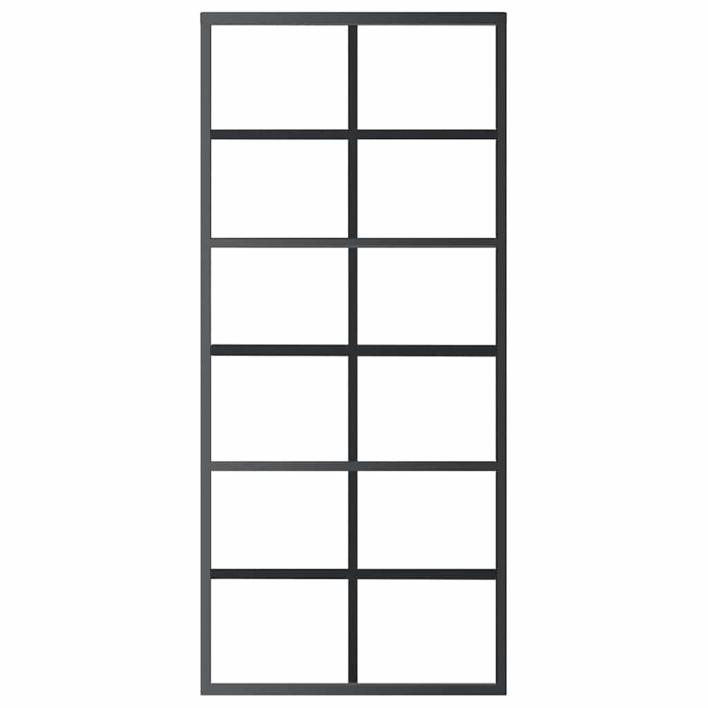 Sliding Door with Hardware Set ESG Glass&Aluminium 90x205 cm