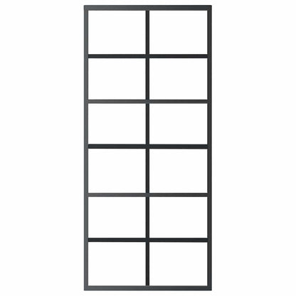 Sliding Door with Hardware Set ESG Glass&Aluminium 90x205 cm