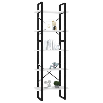 5-Tier Book Cabinet White 60x30x175 cm Engineered Wood