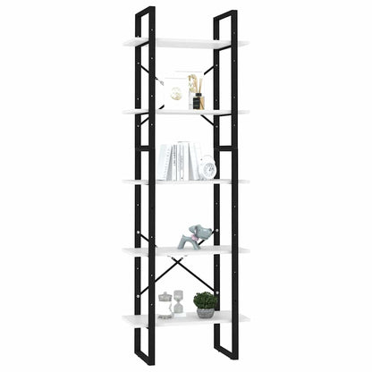 5-Tier Book Cabinet White 60x30x175 cm Engineered Wood
