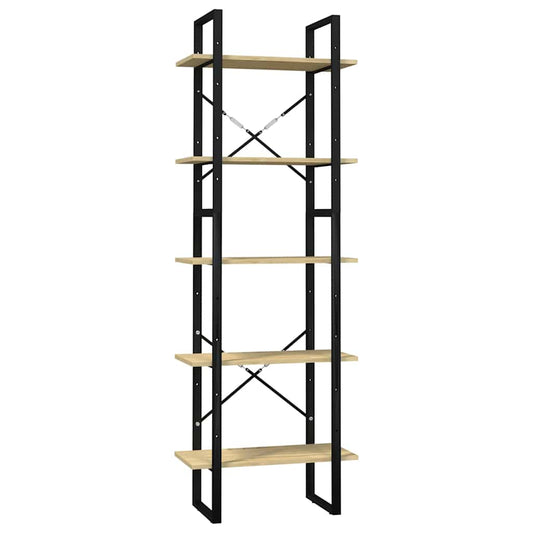 5-Tier Book Cabinet 60x30x175 cm Solid Wood Pine