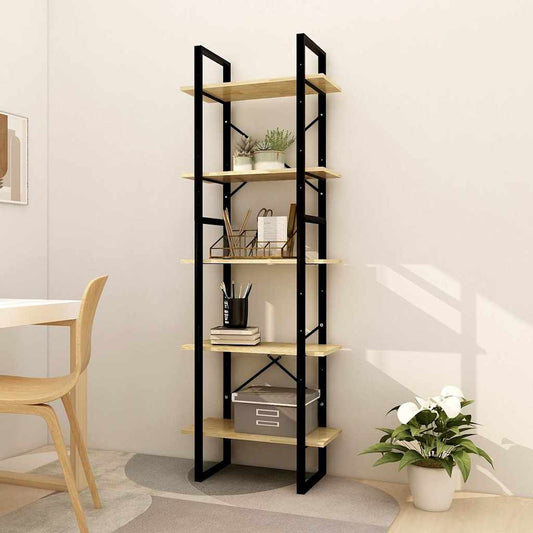 5-Tier Book Cabinet 60x30x175 cm Solid Wood Pine