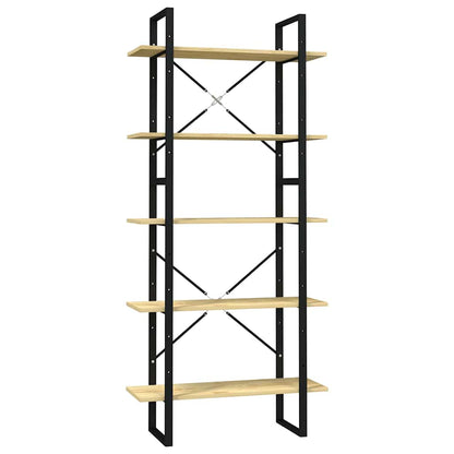 5-Tier Book Cabinet 80x30x175 cm Solid Wood Pine