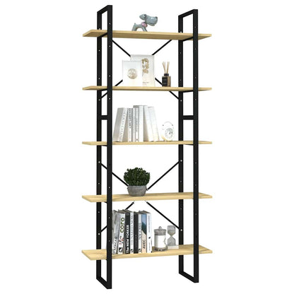 5-Tier Book Cabinet 80x30x175 cm Solid Wood Pine