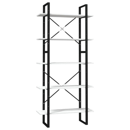 5-Tier Book Cabinet White 80x30x175 cm Solid Wood Pine