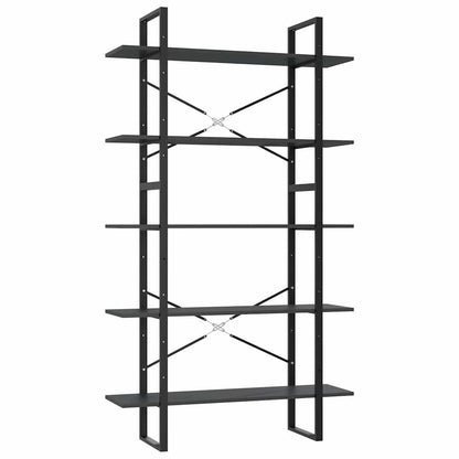 5-Tier Book Cabinet Grey 100x30x175 cm Engineered Wood