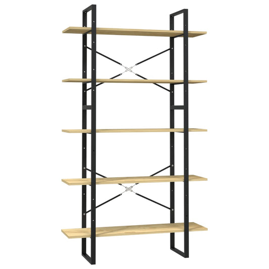 5-Tier Book Cabinet 100x30x175 cm Solid Wood Pine