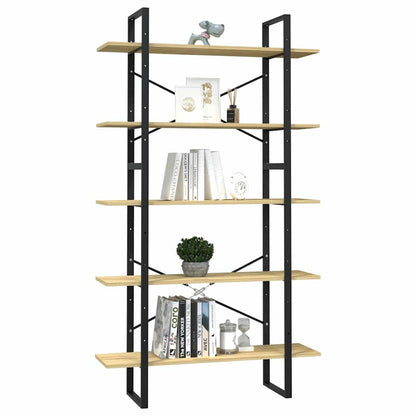5-Tier Book Cabinet 100x30x175 cm Solid Wood Pine