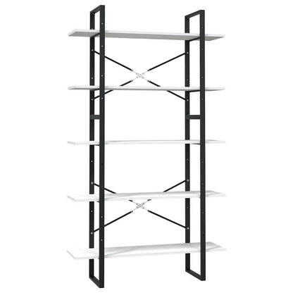 5-Tier Book Cabinet White 100x30x175 cm Solid Wood Pine