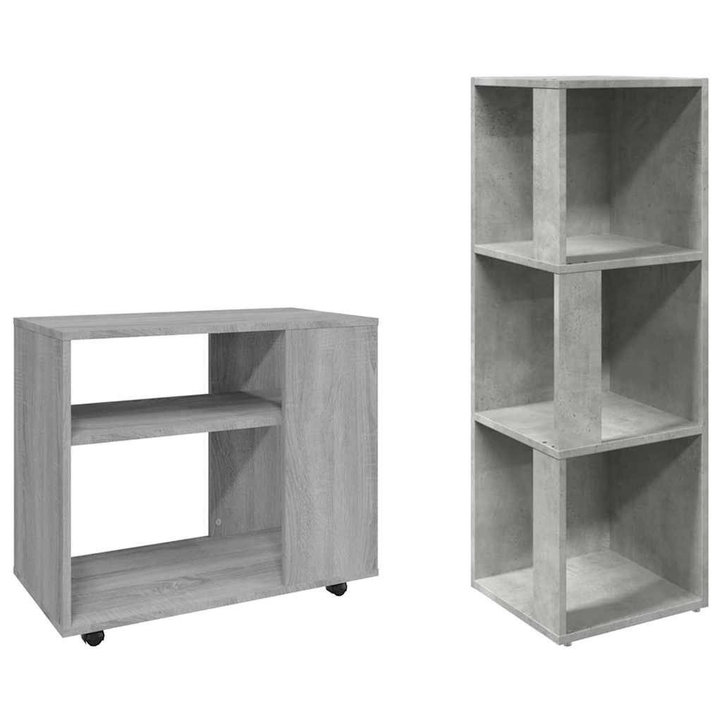 809030 vidaXL Corner Cabinet Concrete Grey 33x33x100 cm Engineered Wood