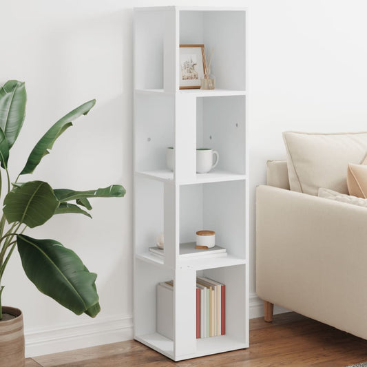 809035 vidaXL Corner Cabinet White 33x33x132 cm Engineered Wood