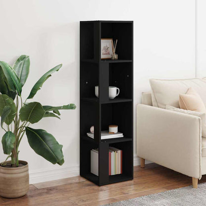 809036 vidaXL Corner Cabinet Black 33x33x132 cm Engineered Wood