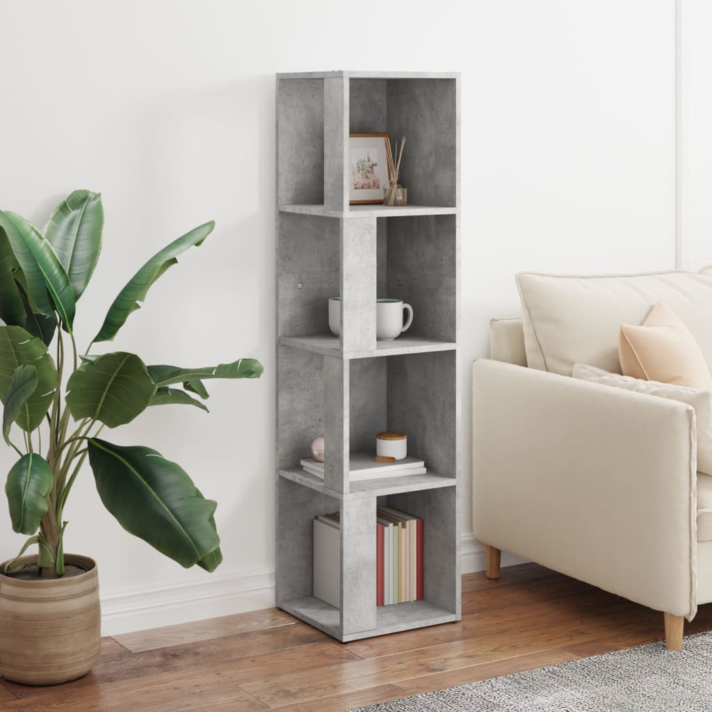 809039 vidaXL Corner Cabinet Concrete Grey 33x33x132 cm Engineered Wood