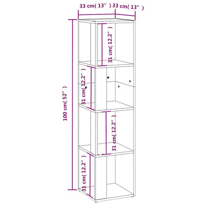 809039 vidaXL Corner Cabinet Concrete Grey 33x33x132 cm Engineered Wood