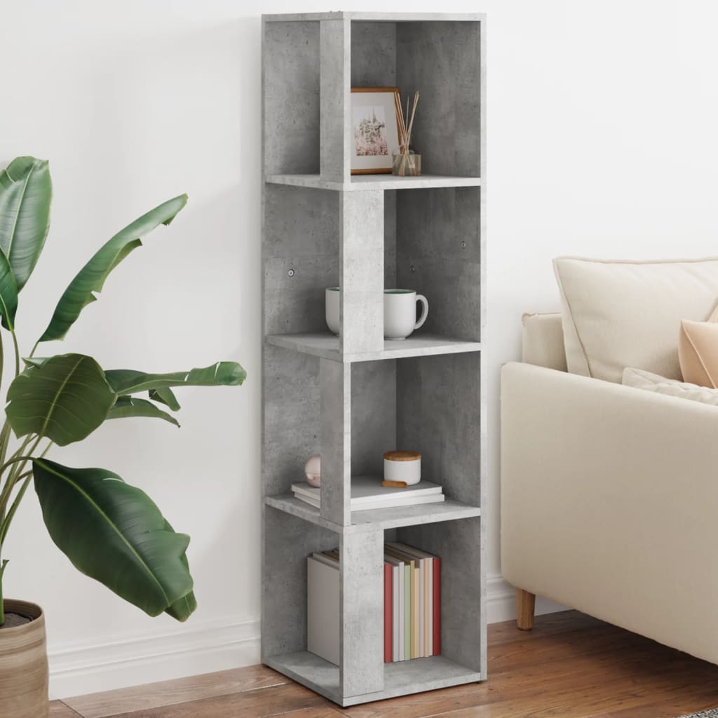 809039 vidaXL Corner Cabinet Concrete Grey 33x33x132 cm Engineered Wood