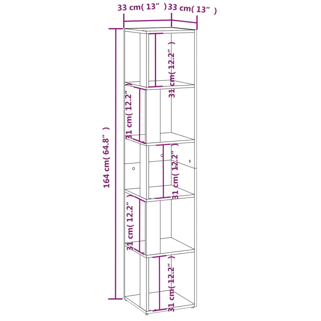 Corner Cabinet White 33x33x164.5 cm Engineered Wood