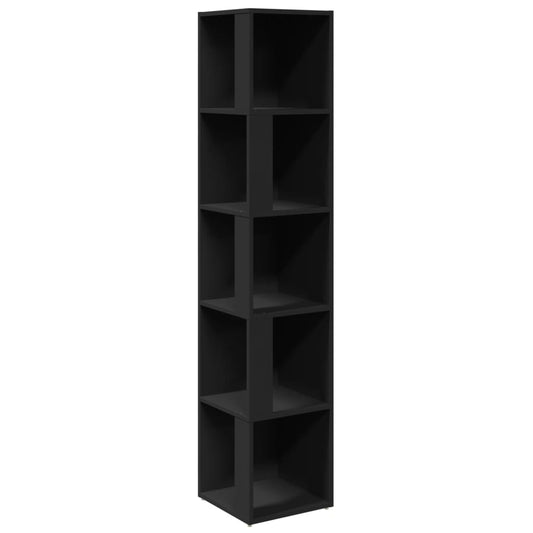 809045 vidaXL Corner Cabinet Black 33x33x164,5 cm Engineered Wood