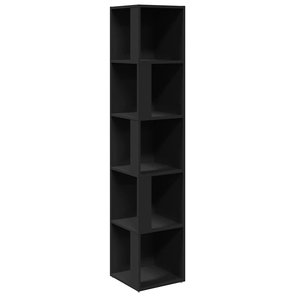 809045 vidaXL Corner Cabinet Black 33x33x164,5 cm Engineered Wood