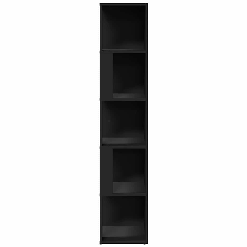 809045 vidaXL Corner Cabinet Black 33x33x164,5 cm Engineered Wood