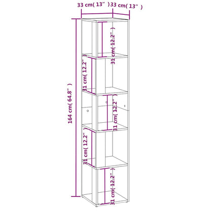 809045 vidaXL Corner Cabinet Black 33x33x164,5 cm Engineered Wood