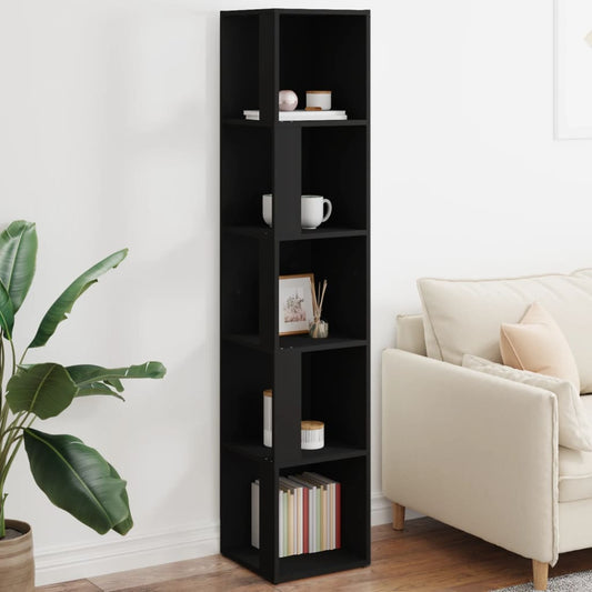 809045 vidaXL Corner Cabinet Black 33x33x164,5 cm Engineered Wood