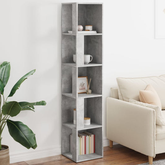 809048 vidaXL Corner Cabinet Concrete Grey 33x33x164,5 cm Engineered Wood