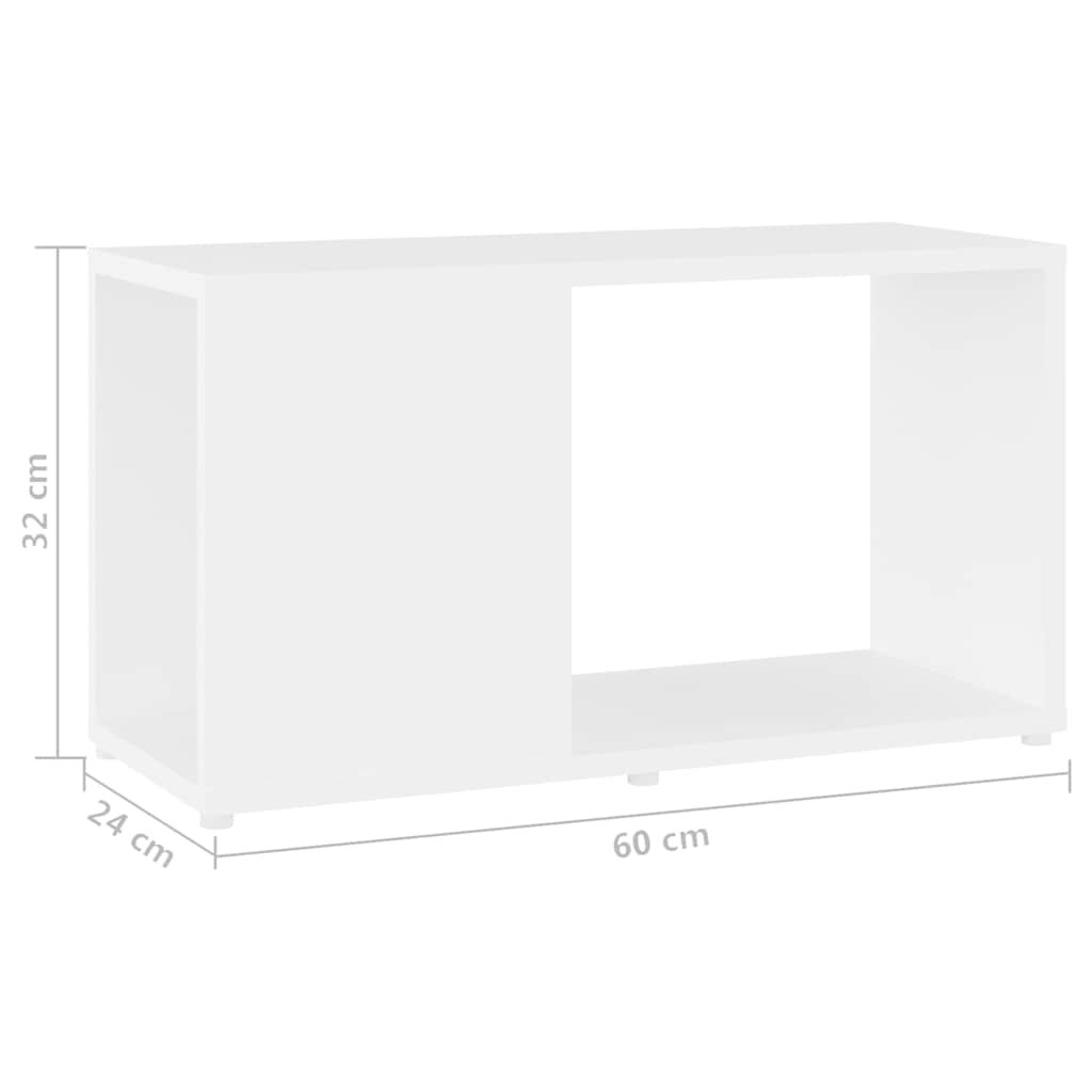 TV Cabinet White 60x24x32cm Engineered Wood