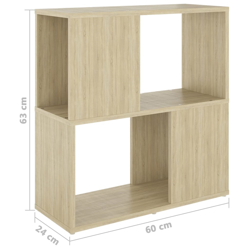 Book Cabinet Sonoma Oak 60x24x63 cm Engineered Wood