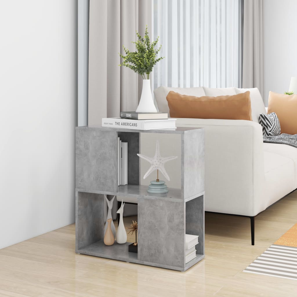 Book Cabinet Concrete Grey 60x24x63 cm Engineered Wood
