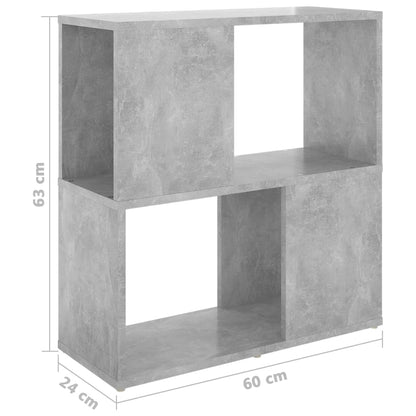 Book Cabinet Concrete Grey 60x24x63 cm Engineered Wood