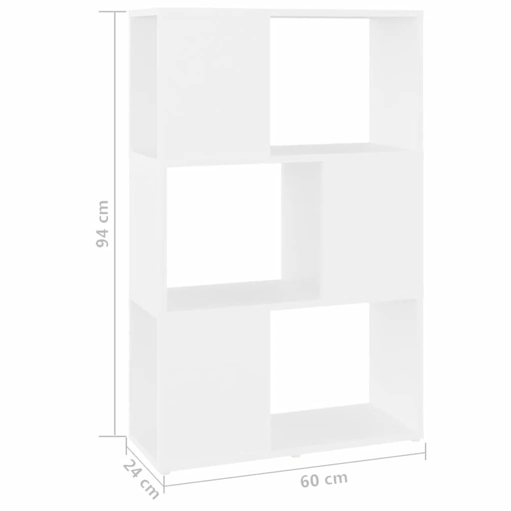 Book Cabinet Room Divider White 60x24x94 cm Engineered Wood