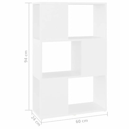 Book Cabinet Room Divider White 60x24x94 cm Engineered Wood