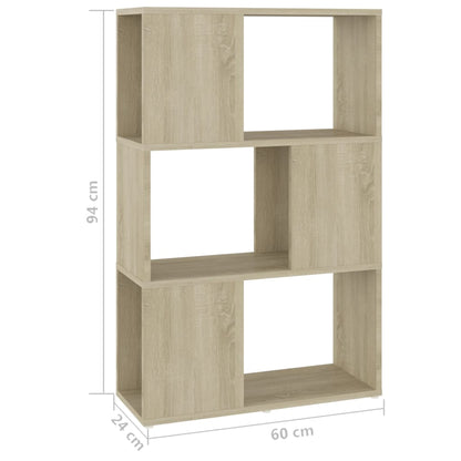 Book Cabinet Room Divider Sonoma Oak 60x24x94 cm Engineered Wood