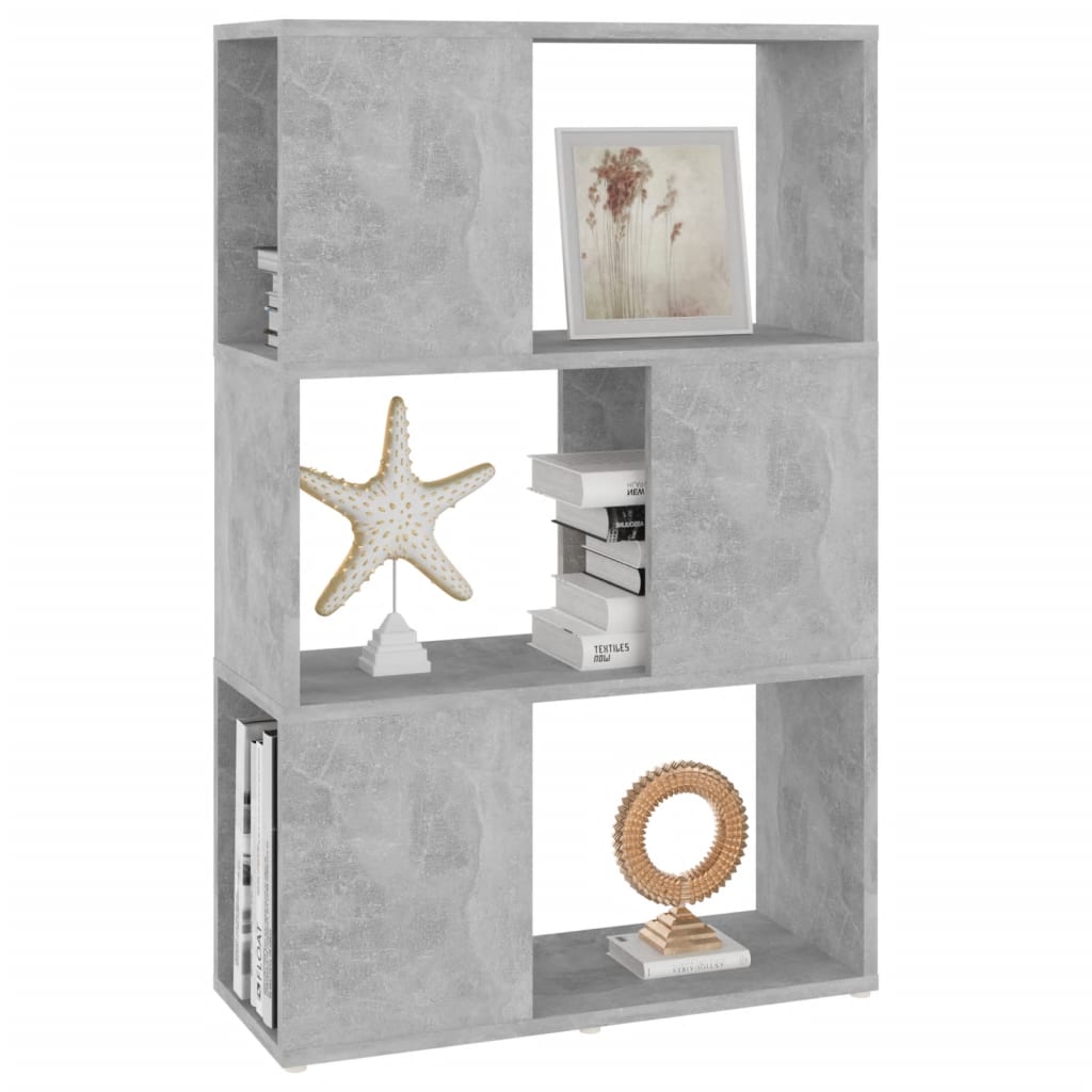 Book Cabinet Room Divider Concrete Grey 60x24x94 cm Engineered Wood