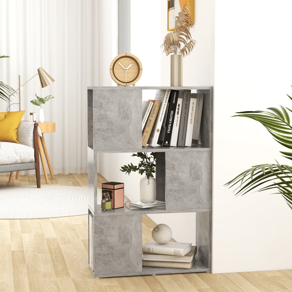 Book Cabinet Room Divider Concrete Grey 60x24x94 cm Engineered Wood