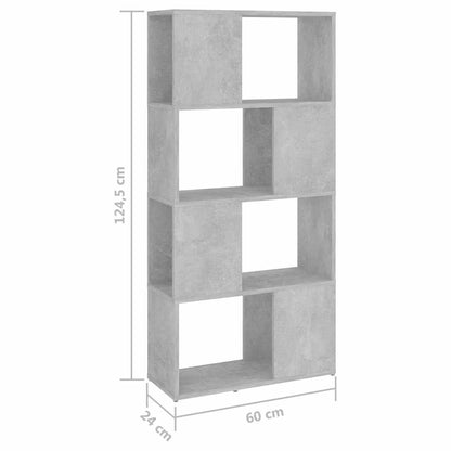 809084 vidaXL Book Cabinet Room Divider Concrete Grey 60x24x124,5 cm
