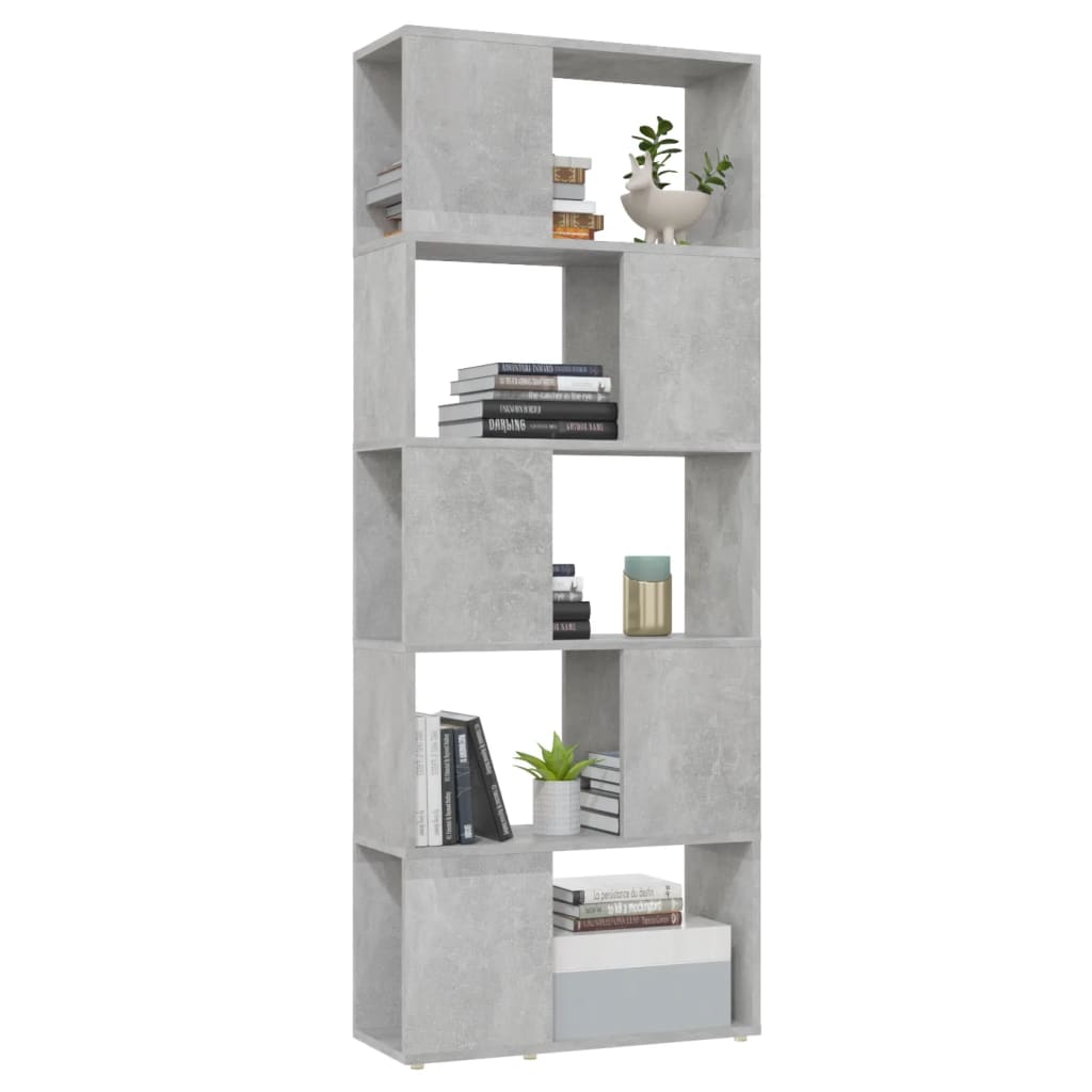 Book Cabinet | Concrete grey | Engineered wood | 155 cm tall