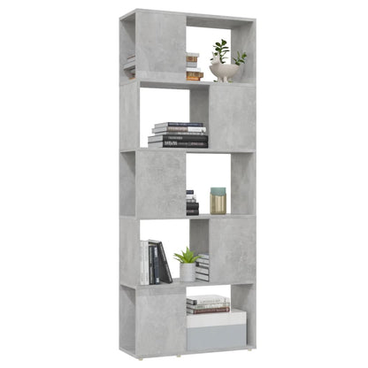 Book Cabinet | Concrete grey | Engineered wood | 155 cm tall