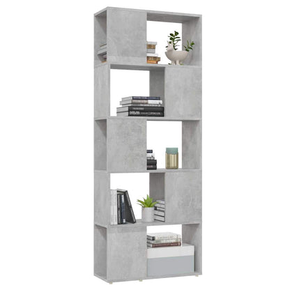 809093 vidaXL Book Cabinet Room Divider Concrete Grey 60x24x155 cm
