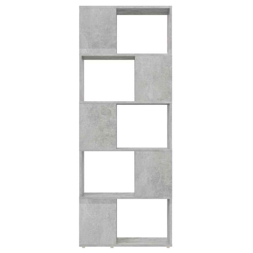 809093 vidaXL Book Cabinet Room Divider Concrete Grey 60x24x155 cm
