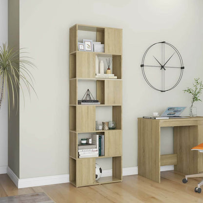 Book Cabinet Room Divider Sonoma Oak 60x24x186 cm